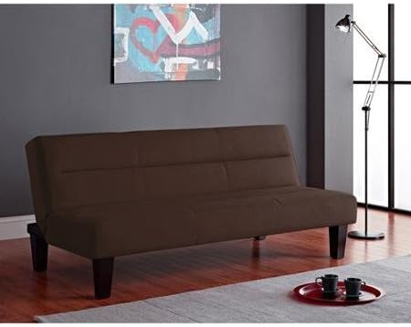 Kebo Futon Sofa Bed, Ideal for Hanging Out in The Lazy Afternoon or Catching Some Sleep at Night (Brown, Microfiber)