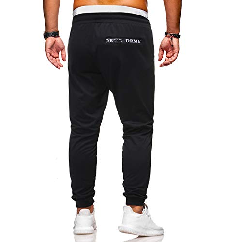TIMEMEANS Fashion Casual Pants Mens Summer Sports Running Elastic Drawstring Trousers - Thumbnail 2
