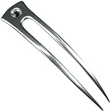 JWL Silver Aluminum Two Prong Curved 6" Hair Forks Pick Pic Pin Fork - Hawaiian Style