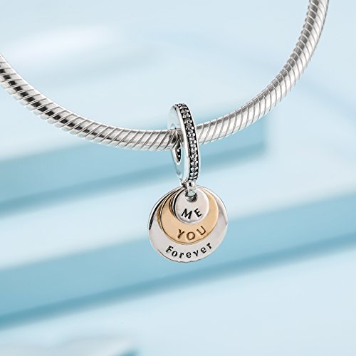 Pandora Engravable You Me Forever Two Tone Pendant Charm