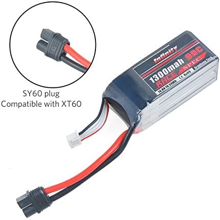 Infinity Graphene 1300mAh 4S LiPo Battery 14.8V 90C SY60 Plug Compatible with XT60 for Racing Drone Multirotors