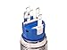 mod/smart Blue Illuminated Bulgin Style Momentary Vandal Switch - 22mm -Silver Housing - Ring Illumination