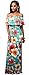 Womens Elegant Vintage Flowers Off Shoulder Ruffle Plain Bodycon Long Party Maxi Dress Blue Large