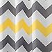 iDesign Fabric Chevron Shower Curtain for Master, Guest, Kids', College Dorm Bathroom, Standard, Gray and Yellow