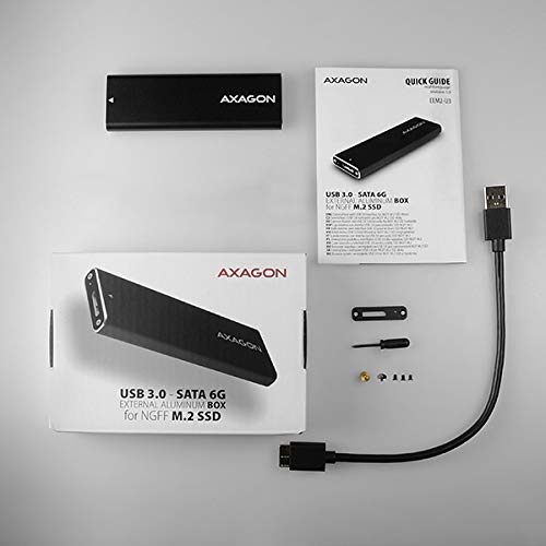AXAGON EEM2-U3 USB3.0 - SATA M.2. Externe Box in Vollmetallausführung für M.2 SATA B-Key SSD-Festplatten mit einer Größe… – Bild 8