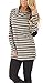 ETCYY Women's Long Sleeve Striped Button Cowl Neck Tunic Sweatshirts Tops,Gray,XL