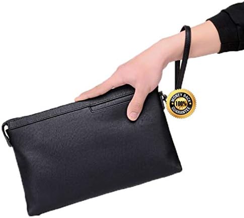 Envelope clutch Bag for men and women Leather Purse Wallet Handbag women clutch purse Black