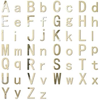 baofengxue English Alphabet Wall Stickers Mirror Crystal Acrylic Letter Stickers DIY Detachable Bedroom Living Room Bathroom Kitchen Children's Room Wall Decoration (Silver)
