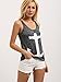 ROMWE Women's Boat Anchor Print Sleeveless Tank Tops Vest Blouse