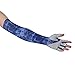 Flammi UV Protection Gloved Arm Sleeves Fingerless Thin Anti-Slip Silicone Palm Men Women for Golfing Cycling Fishing Basketball (Blue)