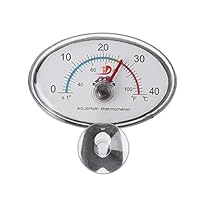 Dayloveme Aquarium Thermometer Pointer Fish Tank Temperature Dial Submersible Suction Cup