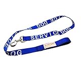 ALBCORP Padded Service Dog Leash - with Neoprene Handle - and Reflective Silk-Screen Print, for use on Harnesses,Vests, Collars 4 Foot Blue