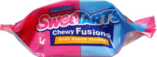 SWEETARTS CHEWY FUSIONS CANDY, FRUIT PUNCH MEDLEY, SWEET AND TART, 9 OUNCE