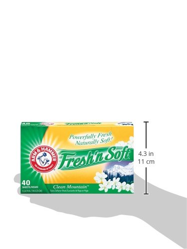 Arm & Hammer Fresh 'N Soft Fabric Softener Sheets, Clean Mountain, 40 Count - Thumbnail 3