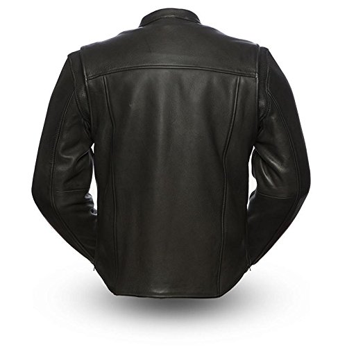 First Manufacturing Platinum Series Men's Revolt Leather Jacket (Black, XX-Large)