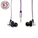 GOgroove AudiOHM DX Noise Isolating In-Ear Earbuds Earphones (Purple) with Anti-Tangle Cord and Interchangeable Silicone Ear Gels for Smartphones , Tablets , mp3 Players , Laptops , Portable DVD Players & More
