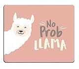 Llama Gaming Mouse Pad - Cute Llama Design with No