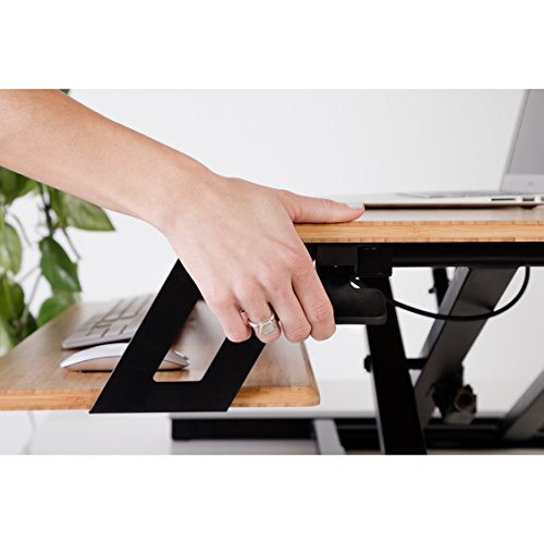 Fully Cooper Standing Desk Converter - 35" Height-Adjustable Workspace (Black)