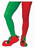 Adult Plus Size Red and Green Elf Tights
