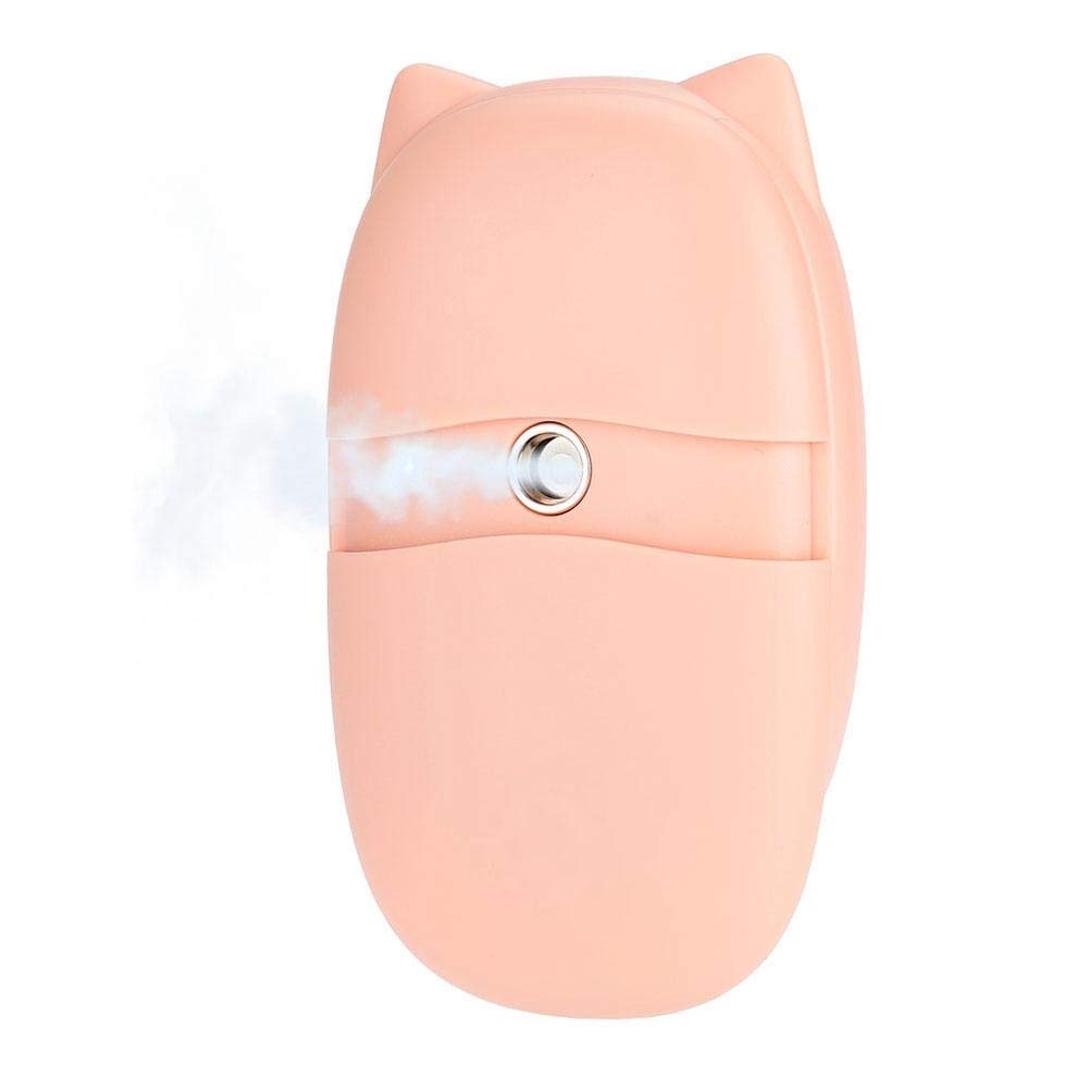 25ml Portable Nano Spray Face Mister, USB Rechargeable Face Moisturizing Steamer Skin Rejuvenation Sprayer with 3 Water Tanks(Pink)