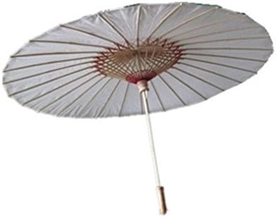 WJiXin Silk cloth handmade umbrella oil paper umbrella shooting props dance cosplay show/decoration 1pc (White)