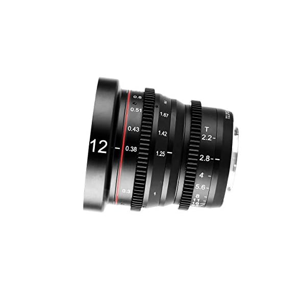 Meike 12mm T2.2 Manual Focus Wide Angle Fixed Prime Cinema Lens for M43 Micro Four Thirds MFT Mount Cameras and Cinema… – Bild 3