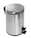 Mini Round Step Trash Can, Stainless Steel, 4.5 L / 1.2 Gal