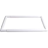 Large Embroidery Hoop, Plastic Cross Stitch Frame Clip Rectangle White DIY Sewing Tools Hoops Craft Embroidery Snap Frame Hoop for Cross Stitching Quilting, Needlepoint, Silk-Painting 17 x 11 inch