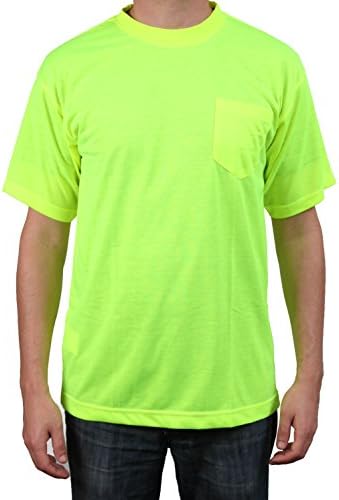 Safety Depot High Visibility Safety Shirt Short Sleeve Moisture Wicking Soft Polyester (Lime, XL)