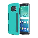 Samsung Galaxy S7 edge case, Incipio Stowaway, Credit Card Case with Integrated Stand Wallet Polycarbonate Rigid Cover  - Teal