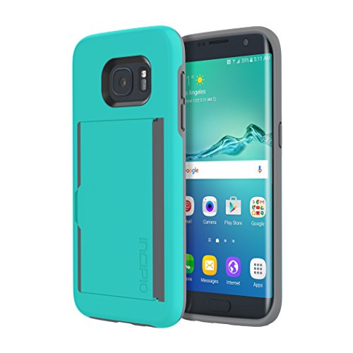 Samsung Galaxy S7 edge case, Incipio Stowaway, Credit Card Case with Integrated Stand Wallet Polycarbonate Rigid Cover  - Teal