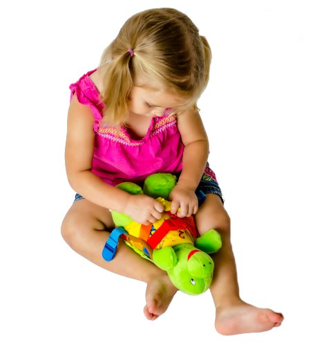 BUCKLE TOY "Bucky" Turtle - Toddler Early Learning Basic Life Skills Children's Plush Travel Activity