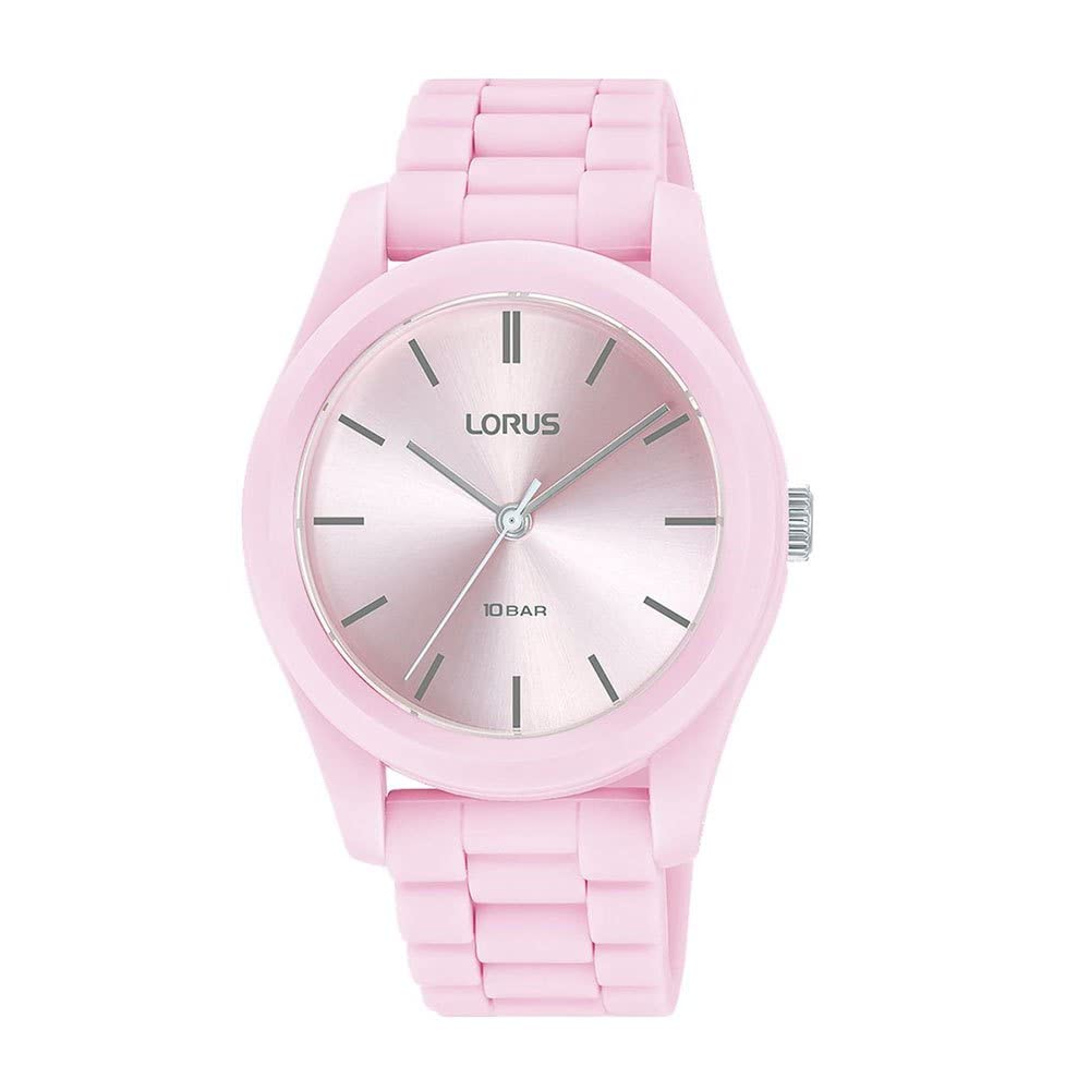 Lorus Women's Analogue Quartz Watch with Silicone Strap, Pink, Fashion