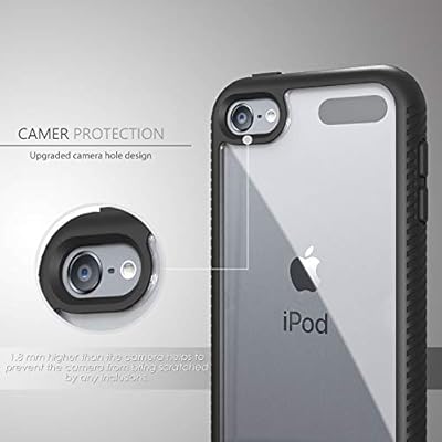 Ipod Touch 7 Case Ipod Touch 6 Case Slmy Armor Shockproof Case With Build In Screen Protector Heavy Duty Shock Resistant Hybrid Rugged Cover For Apple Ipod Touch 5 6 7th Generation Black