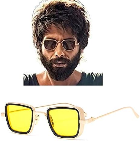 Metal Body Silver Square inspired from Kabir Singh Sunglass for Men and Boys