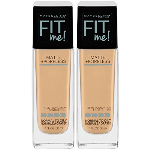 Maybelline Fit Me Matte + Poreless Liquid Foundation Makeup, Warm Nude, 2 COUNT Oil-Free Foundation