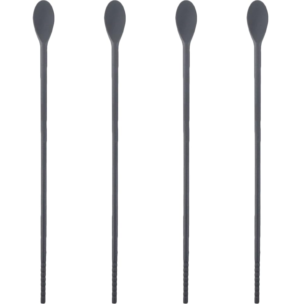 2 Pairs Silicone Integrated Chopsticks Spoon Portable Kitchen Utensils Coffee Tea Spoon Beverage Stirrers Silicone Serving Spoons Kitchen Spoons Silicone Spoons re-usable