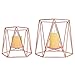 Le Sens Amazing Home Large Rose Gold Metal Pillar Candle Holders Set of 2, 4.7/6.2 inches, Geometric Tealiht Holders, Cegnterpiece for Wedding, Home Decor, Ceremony and Anniversary