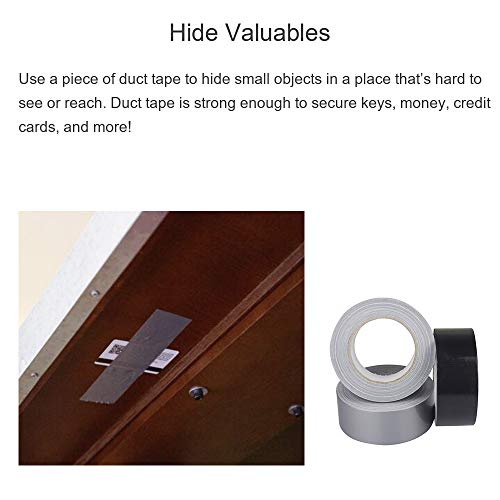 3 Pack Heavy Duty Duct Tape 1.88" x 35Y x 7.5mil Thick Multi Pack Assorted Colors 2 Silver Duct Roll 1 Black Idea Packaging Wrapping Sealing Bundling Binding General Maintenance