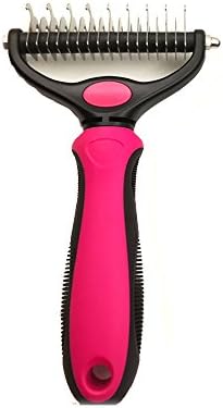 Prima Pet Grooming Tool - 2 Sided Undercoat Rake for Cats &amp; Dogs - Safe Dematting Comb for Easy Mats &amp; Tangles Removing - No More Nasty Shedding and Flying Hair (BIG)