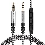 3.5mm Audio Cable,LANMU Replacement Audio Cable for Skullcandy Crusher Aviator 2.0,3.5mm AUX Cable, Stereo Audio Cable with Mic and Volume Control for Headphone/iPhone/iPad/Car Stereo-4.6ft/1.4m
