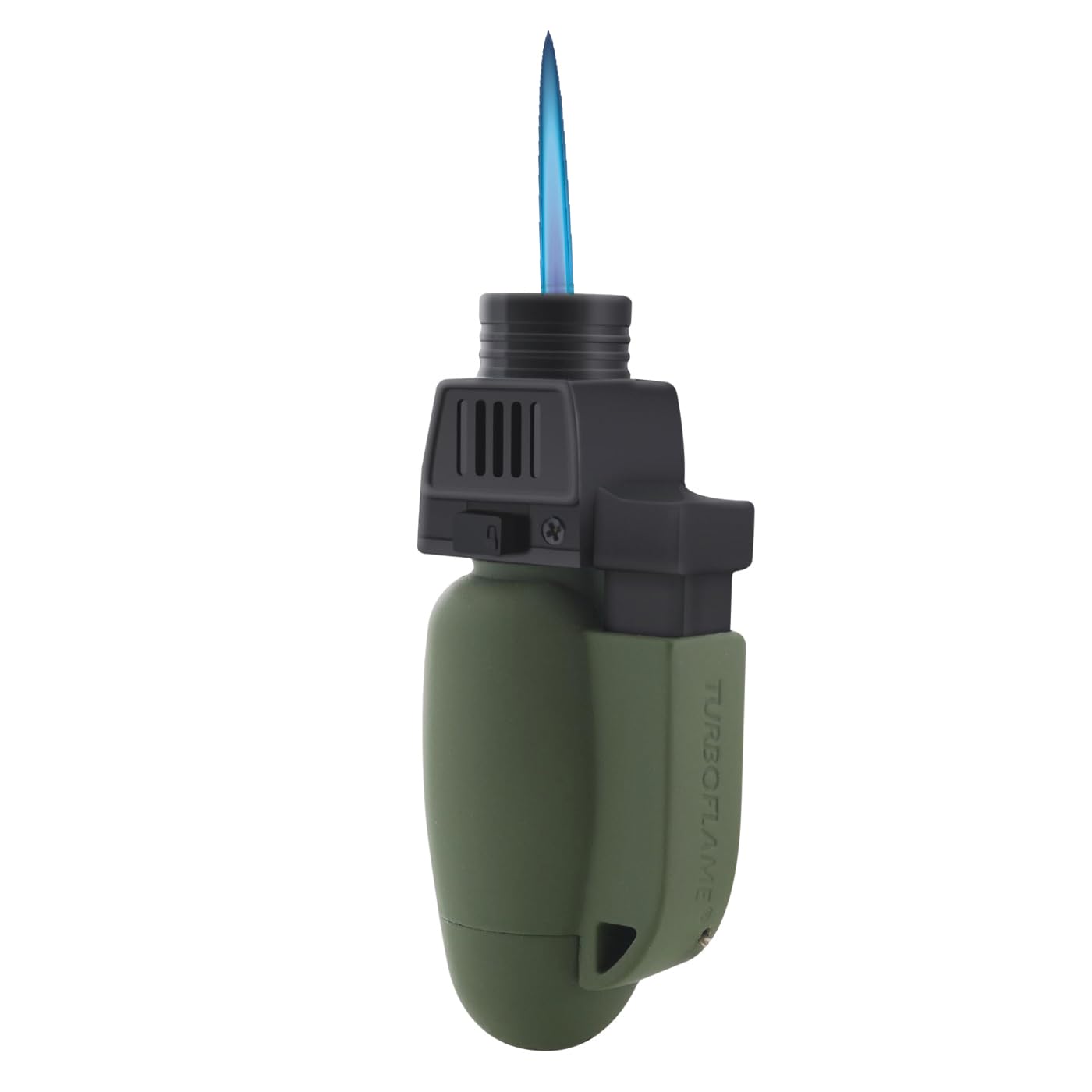 TURBOFLAME - GX7 Original Mini Blow Torch - Refillable Windproof Outdoor Lighter - (Olive Green)