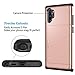 SAMONPOW Wallet Cover for Galaxy Note 10 Plus Case with Card Holder Dual Layer Hybrid Shell Heavy Duty Protection Shockproof Soft Rubber Cover Case for Galaxy Note 10 Plus 6.8 inch Rose Gold