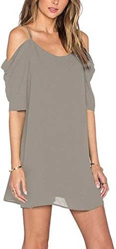 Sophieer Ladies Charming Scoop Neck Night Club Cocktail Party Wear Dresses Grey 3XL