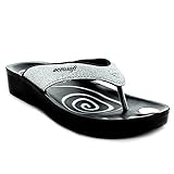 Aerosoft Womens Gliteratti Orthotic Soft Open-Toe Comfortable flip-Flop Sandals