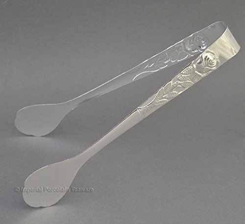 Rose Handle Cake Tongs Silver Plate