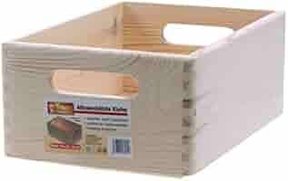 KYNAST multiusos caja/caja de madera, 40 x 30 x 19 cm, pino, apilable: Amazon.es: Hogar