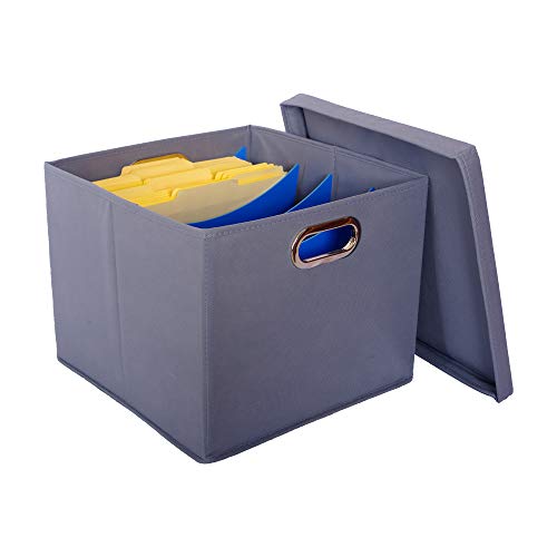 ATBAY File Storage Box with lids Large Capacity Office File Organizer for Letter Size Have 5 compartments ,Gray (1 Pack) - Thumbnail 5