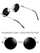 Joopin Round Sunglasses Circle Hippie Sun Glasses Polarized UV400 Trendy Teashade Circular Shades for Women Men Halloween Costume (Silver Black)