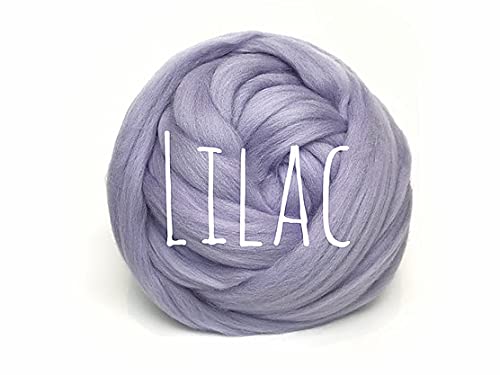 Chunky Wool - for arm Knitting Chunky Blanket Weaving Felting Jumbo Yarn Giant Wool Soft - 50g (0.11lb) (Lilac) — image 1
